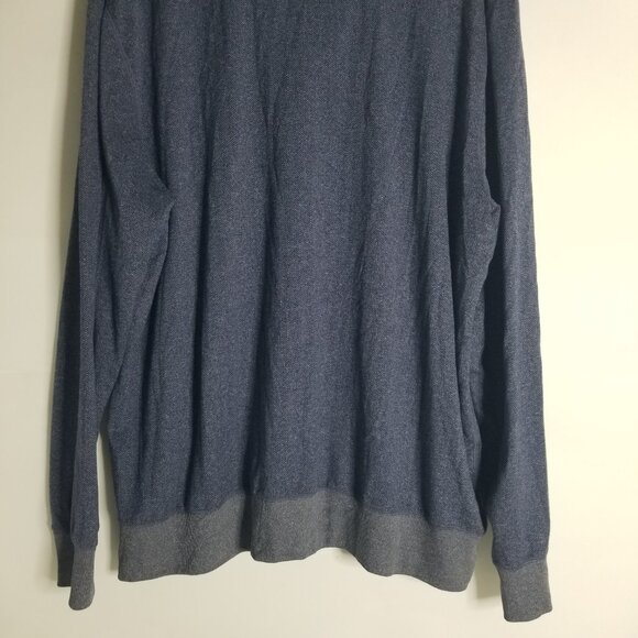 Tommy Bahama Mens XXL Sweater Blue Herringbone Knit Stretch 1/4 Zip Sweatshirt - Picture 12 of 16